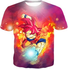 Dragon Ball Super Awesome Goku Super Saiyan God Mode Action T-Shirt DBS001