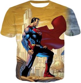 Earths Mightiest Comic Hero Superman Cool Animated T-Shirt SU001