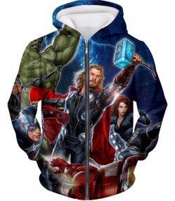 Cool Superheroes Avenge Heros Zip Up Hoodie Thor001
