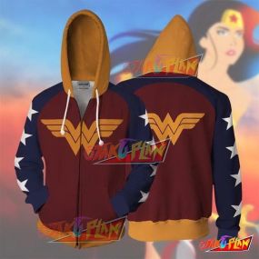 DC Comic Wonder Woman Cosplay Jacket Zip Up Hoodie
