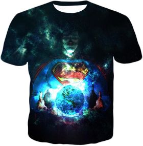 Protecting the Earth Strongest Superhero Superman Cool Graphic T-Shirt SU011