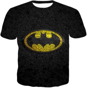 Unique Batman Justice Symbol Promo Dotted Black T-Shirt BM110