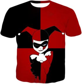 The Animated Villain Harley Quinn Promo Red and Black T-Shirt HQ012