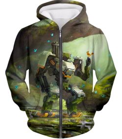 Overwatch Curious Robot Bastion Zip Up Hoodie OW120