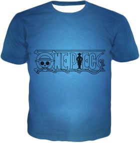 One Piece Awesome Anime One Piece Promo Logo Blue T-Shirt OP125