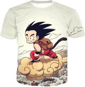 Dragon Ball Z Kid Goku Riding Flying Nimbus T-Shirt