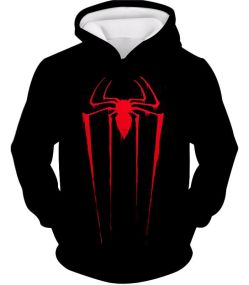 Blood Red Spider Hero Logo Black Hoodie SP016