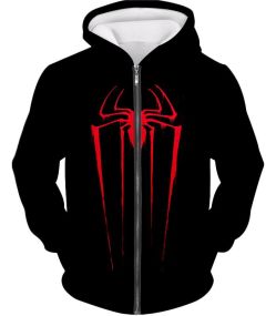 Blood Red Spider Hero Logo Black Zip Up Hoodie SP016