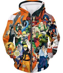 Anime All CharactersZip Up Hoodie