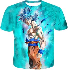 Dragon Ball Super Super Saiyan Blue Goku Ultimate Promo Cool Blue T-Shirt DBS184