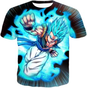 Dragon Ball Super Incredible Fusion Gogeta Super Saiyan Blue Cool Action T-Shirt DBS191