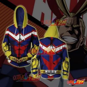 Anime All Might Hoodie Cosplay Jacket Zip Up