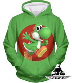 Super Cool Marios Dino Friend Yoshi Promo Amazing Green Hoodie Mario042
