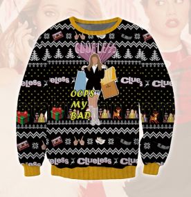 2023 Clueless Oops My Bad 3D Printed Ugly Christmas Sweatshirt