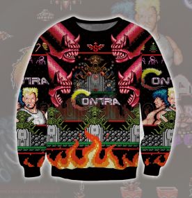 2023 Contra Alien Invasion 3D Printed Ugly Christmas Sweatshirt