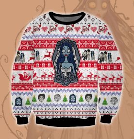 2023 Corpse Bride Triangle Relation 3D Printed Ugly Christmas Sweatshirt