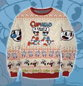 2023 Cuphead Cuphead Mugman 3D Printed Ugly Christmas Sweatshirt