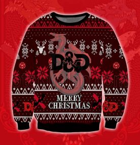 2023 Dungeons and Dragons Red 3D Printed Ugly Christmas Sweatshirt