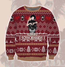 2023 Edward Scissorhands Winona Ryder 3D Printed Ugly Christmas Sweatshirt