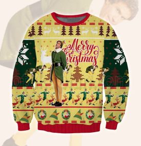 2023 Elf Buddy Christmas Elf 3D Printed Ugly Christmas Sweatshirt