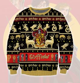 2023 Harry Potter Hogwarts Gryffindor 3D Printed Ugly Christmas Sweatshirt