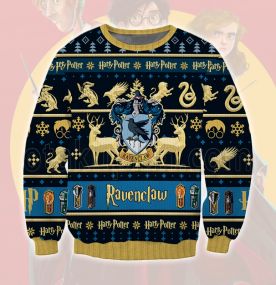 2023 Harry Potter Hogwarts Ravenclaw 3D Printed Ugly Christmas Sweatshirt