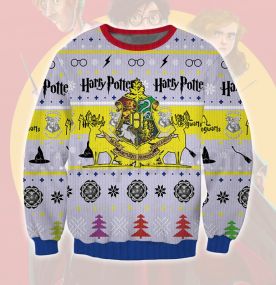 2023 Harry Potter Hogwarts Witchcraft and Wizardry 3D Printed Ugly Christmas Sweatshirt