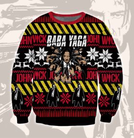 2023 John Wick Baba Yaga 3D Printed Ugly Christmas Sweatshirt