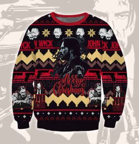 2023 John Wick Professional Killer 3D Printed Ugly Christmas Sweatshirt