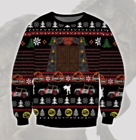 2023 Jurassic Park Door 3D Printed Ugly Christmas Sweatshirt