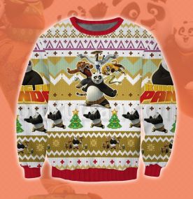 2023 Kung Fu Panda Furious Five Growing Up 3D Printed Ugly Christmas Sweatshirt
