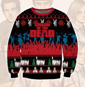 2023 Shaun Of The Dead Zombie 3D Printed Ugly Christmas Sweatshirt