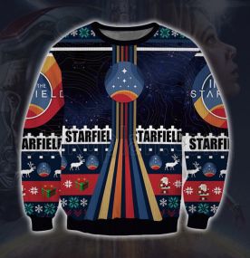 2023 Starfield Settled Systems 3D Printed Ugly Christmas Sweatshirt