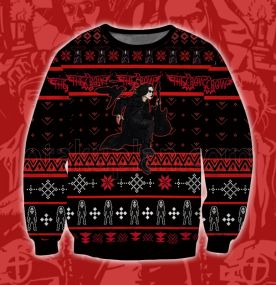 2023 The Crow Guitarist 3D Printed Ugly Christmas Sweatshirt