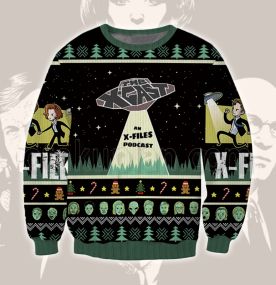 2023 The X-Files Alien 3D Printed Ugly Christmas Sweatshirt