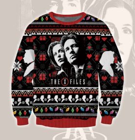 2023 The X-Files Fox Mulder Dana Scully 3D Printed Ugly Christmas Sweatshirt