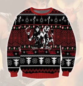 2023 Xena And Buffy 3D Printed Ugly Christmas Sweatshirt