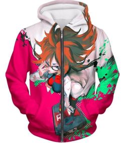 Dragon Ball Super Incredibly Intelligent Android 21 Cool Anime Promo Zip Up Hoodie DBS203
