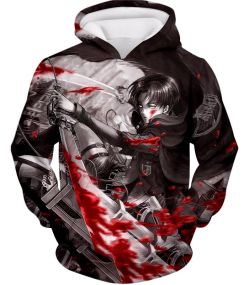 Attack on Titan Captain Levi Black and white Themed Hoodie AOT021
