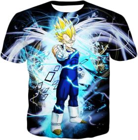 Dragon Ball Super Amazingly Powerful Majin Vegeta Super Saiyan 2 Cool Action T-Shirt DBS021