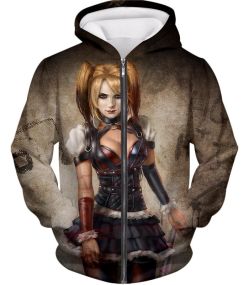 Hot Blonde Harley Quinn Awesome HD Graphic Zip Up Hoodie HQ021