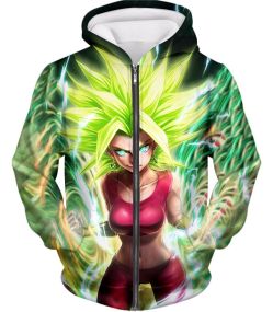 Dragon Ball Super Very Cool Female Legendary Super Saiyan Kale Awesome Anime Graphic Zip Up Hoodie DBS223