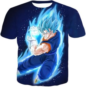 Dragon Ball Super Vegito Super Saiyan Blue Cool Action Anime Blue T-Shirt DBS225