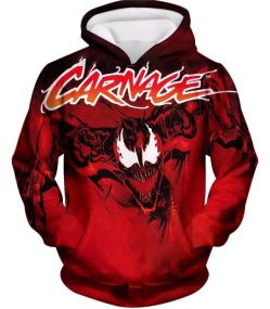 Venom Carnage Red Printed Hoodie VE023