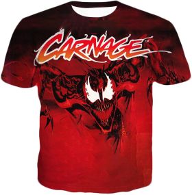 Venom Carnage Red Printed T-Shirt VE023