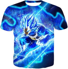 Dragon Ball Super Prince Vegeta Super Saiyan Blue Ultimate Anime Graphic Action T-Shirt DBS232