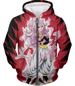 Dragon Ball Super Android 21 Ultimate Evil Form Cool Anime Promo Graphci Zip Up Hoodie DBS245