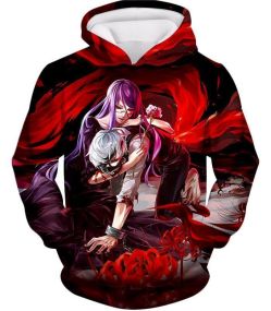 Tokyo Ghoul Tokyo Ghoul Two Souls Rize and Kaneki Amazing Anime Graphic Hoodie TG079