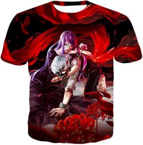 Tokyo Ghoul Tokyo Ghoul Two Souls Rize and Kaneki Amazing Anime Graphic T-Shirt TG079