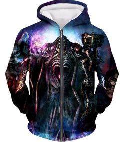Overlord Extremely Evil Sorcerer King Ainz Ooal Gown Cool Graphic Zip Up Hoodie OL003